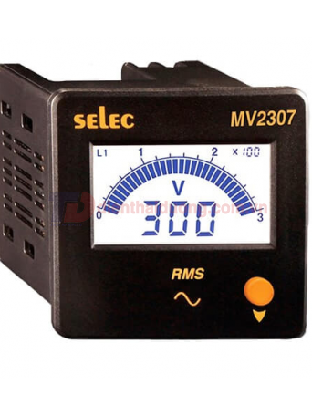 Đồng hồ đo điện áp AC 3 pha SELEC MV2307, size: 72x72