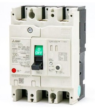 ELCB MITSUBISHI 3P 100A 30mA 10kA ( NV125-CV ) | NV125-CV 3P 100A