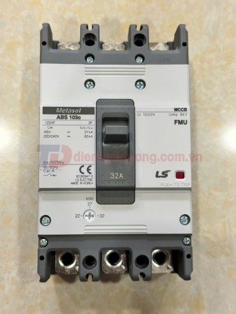 MCCB LS 3P 32A 37kA chỉnh dòng 0.7-0.85-1.0 x In ( ABS103c FMU )