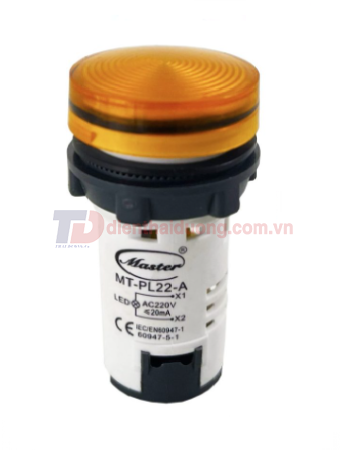 Đèn báo led MASTER Ø22 màu cam IP65 ( MT-PL22-A )