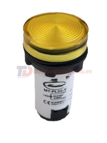 Đèn báo led MASTER Ø22 màu vàng IP65 ( MT-PL22-Y )
