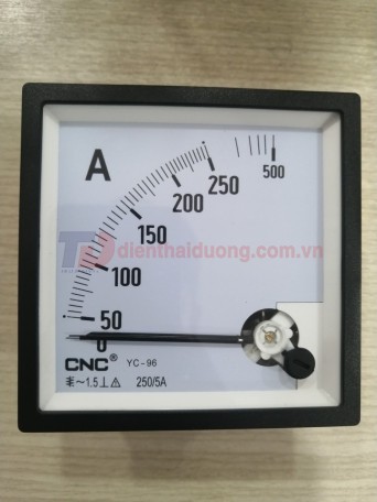 Đồng hồ Ampe 250/5A, size: 96x96 ( YC-96 )