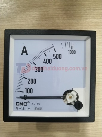 Đồng hồ Ampe 500/5A, size: 96x96 ( YC-96 )