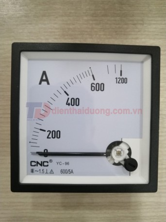 Đồng hồ Ampe 600/5A, size: 96x96 ( YC-96 )