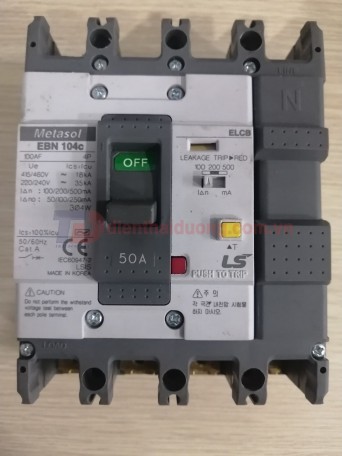 ELCB LS 4P 50A 30mA 18kA  ( EBN104c )