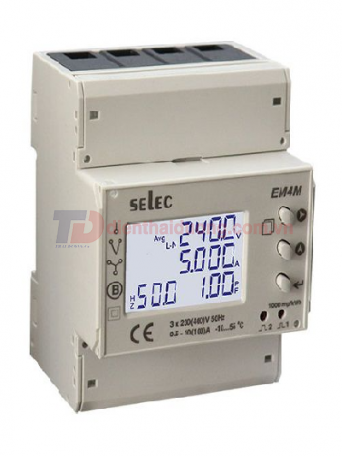 Đồng hồ đo đa chức năng SELEC EM4M-3P-C-100A, size: 96x96