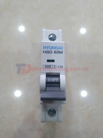 MCB HYUNDAI 1P 10A 6kA ( HGD63M )