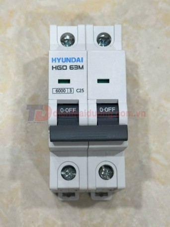 MCB HYUNDAI 2P 25A 6kA ( HGD63M )