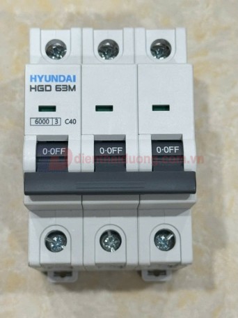MCB HYUNDAI 3P 40A 6kA ( HGD63M )