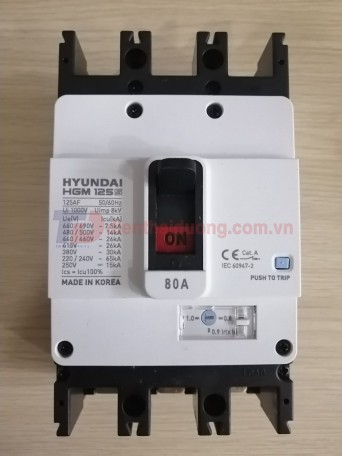 MCCB HYUNDAI 3P 80A 26kA  ( HGM125S-F )