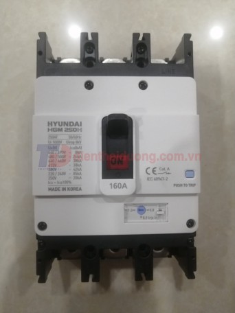 MCCB HYUNDAI 3P 160A 38kA ( HGM250H-F )