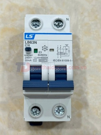 RCBO LS 1P+N 16A 6KA 30mA  ( LB63N )