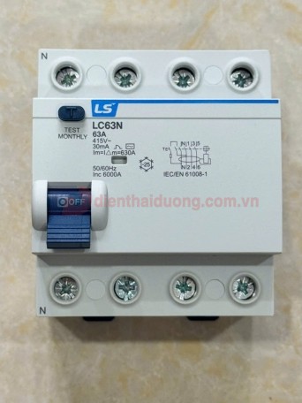 RCCB LS 3P+N 63A 30/100/300mA 6kA ( LC63N 3P+N )