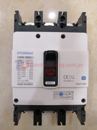 MCCB HYUNDAI 3P 200A 38kA ( HGM250H-F )