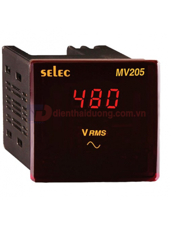 Đồng hồ đo điện áp SELEC MV205, size: 72x72