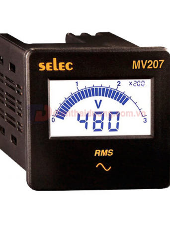 Đồng hồ đo điện áp SELEC MV207, size: 72x72