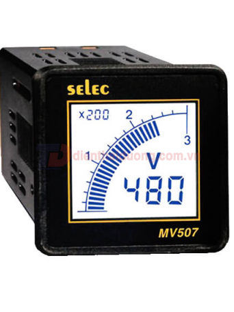 Đồng hồ đo điện áp SELEC MV507, size: 48x48