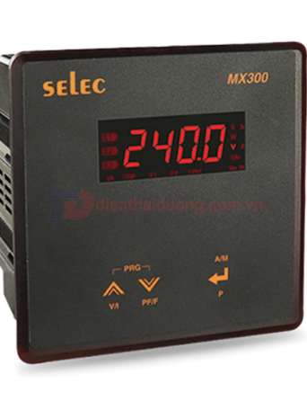 Đồng hồ đo điện áp, dòng điện, tần số, cosphi SELEC MX300, size: 96x96