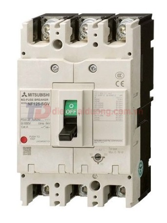 MCCB MITSUBISHI 3P 140-200A 50kA chỉnh dòng: 0.7-1.0*In ( NF250-LGV )