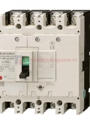 MCCB MITSUBISHI 4P 100A 50kA chỉnh dòng 0.7-1.0*In ( NF125-LGV )