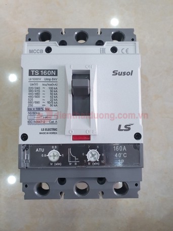 MCCB LS 3P 160A 50kA ( TS160N ATU160 ) chỉnh dòng nhiệt : 0.8-0.9-1.0*In và dòng từ : 5->10*In