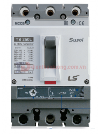 MCCB LS 3P 250A 50kA ( TS250N FMU250 ) chỉnh dòng : 0.8-0.9-1.0*In