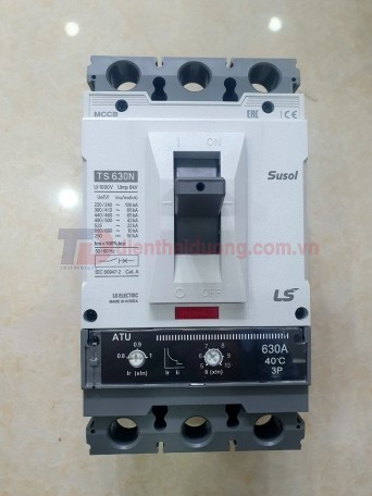 MCCB LS 3P 630A 65kA ( TS630N ATU630 ) chỉnh dòng nhiệt : 0.8-0.9-1.0*In và dòng từ : 5->10*In