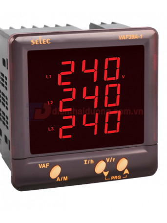 Đồng hồ đo điện áp, dòng điện và tần số SELEC VAF39A, size: 96x96