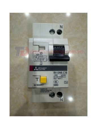 RCBO MITSUBISHI 1P+N 16A 30mA 6KA ( BV-DN6 )