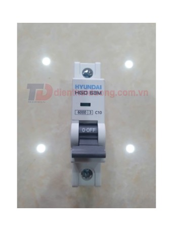 MCB HYUNDAI 1P 10A 6kA ( HGD63M )