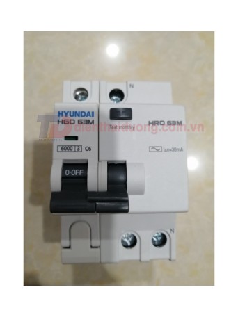 RCBO HYUNDAI 1P+N 6A 30mA 6kA ( HRO63M )