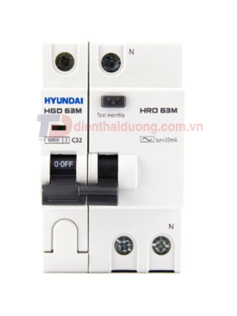 RCBO HYUNDAI 1P+N 16A 30mA 6kA ( HRO63M )