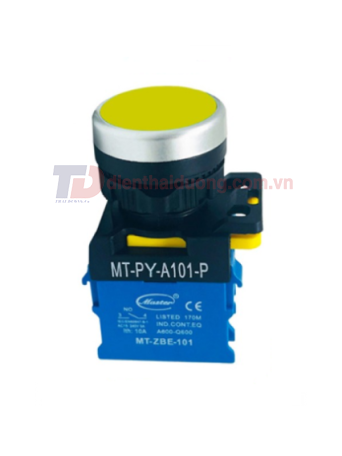 Nút nhấn RESET MASTER màu vàng loại tự nhả viền mạ bạc ( MT-PY-A101-P )