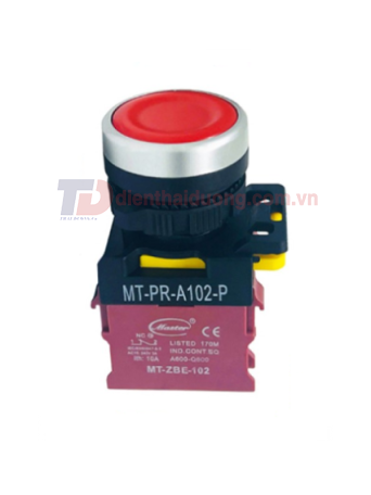 Nút nhấn OFF MASTER màu đỏ loại tự nhả viền mạ bạc ( MT-PR-A102-P )