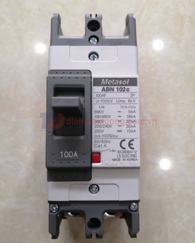 MCCB LS 2P 100A 35kA ( ABN102c )