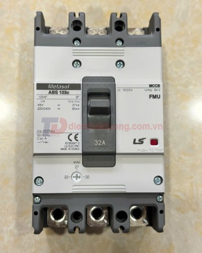 MCCB LS 3P 32A 37kA chỉnh dòng 0.7-0.85-1.0 x In ( ABS103c FMU )