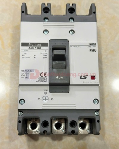 MCCB LS 3P 40A 37kA chỉnh dòng 0.7-0.85-1.0 x In ( ABS103c FMU )