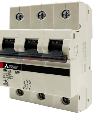 MCB MITSUBISHI 3P 10A 6kA ( BH-D6 )