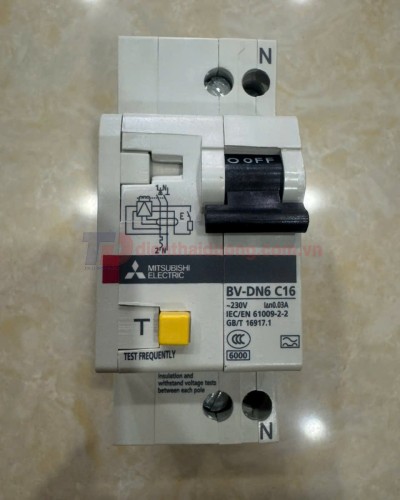 RCBO MITSUBISHI 1P+N 16A 30mA 6KA ( BV-DN6 )