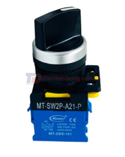 Công tắc xoay 2 vị trí MASTER 1NO viền mạ bạc ( MT-SW2P-A21-P )