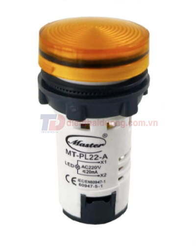 Đèn báo led MASTER Ø22 màu cam IP65 ( MT-PL22-A )