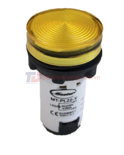 Đèn báo led MASTER Ø22 màu vàng IP65 ( MT-PL22-Y )