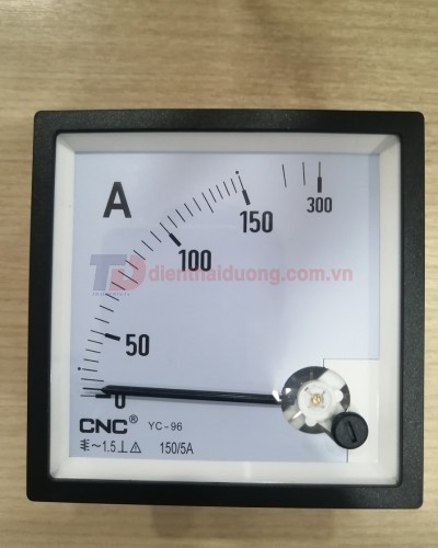 Đồng hồ Ampe 150/5A, size: 96x96 ( YC-96 )
