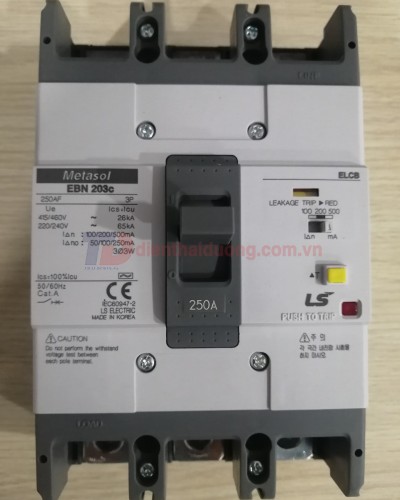 ELCB LS 3P 250A 100/200/500mA 26kA  ( EBN203c )