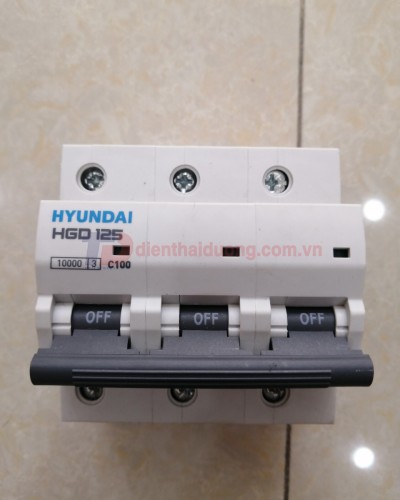 MCB HYUNDAI 3P 100A 10kA ( HGD125 )