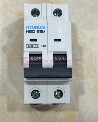 MCB HYUNDAI 2P 10A 6kA ( HGD63M )