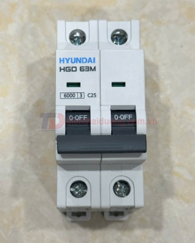 MCB HYUNDAI 2P 25A 6kA ( HGD63M )