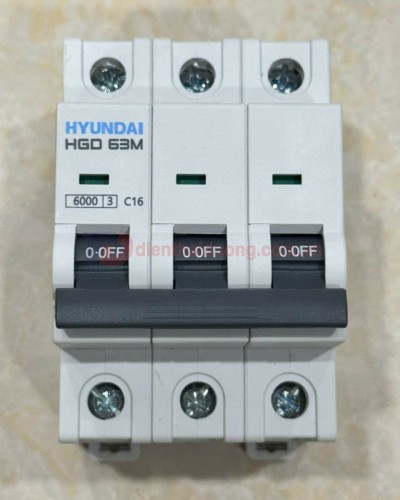 MCB HYUNDAI 3P 16A 6kA ( HGD63M )