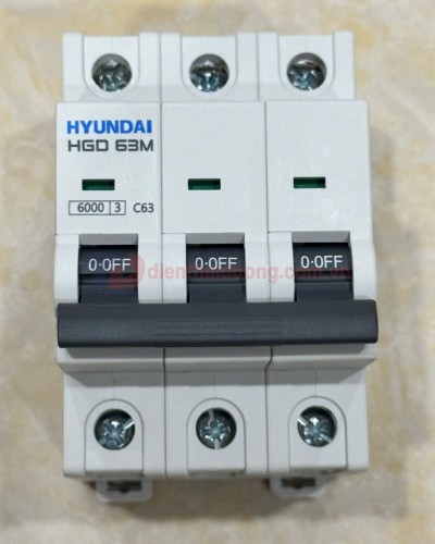 MCB HYUNDAI 3P 63A 6kA ( HGD63M )