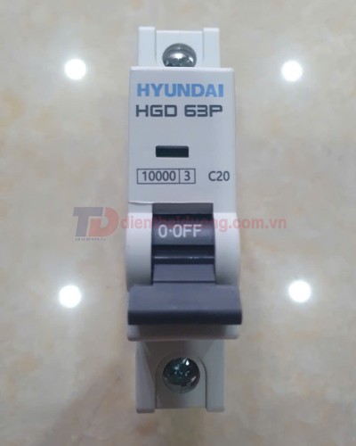 MCB HYUNDAI 1P 20A 10kA ( HGD63P )